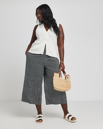Polka Dot Wide Leg Woven Culottes
