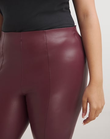 Seam Detail High Waist Stretch PU Leggings