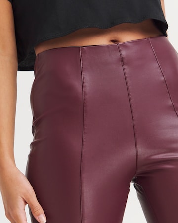Seam Detail High Waist Stretch PU Leggings