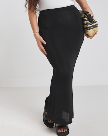 Simply Be Black Slinky Maxi Skirt