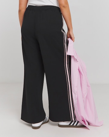 Black Side Stripe Wide Leg Trousers
