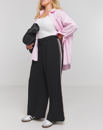 Black Side Stripe Wide Leg Trousers