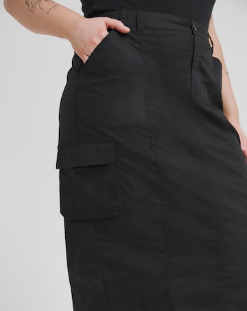 Black Cargo Midaxi Skirt