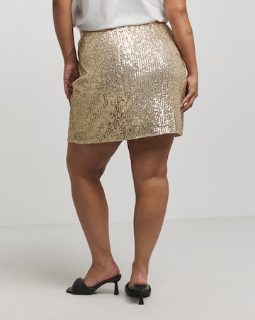 Gold Sequin Mini Skirt