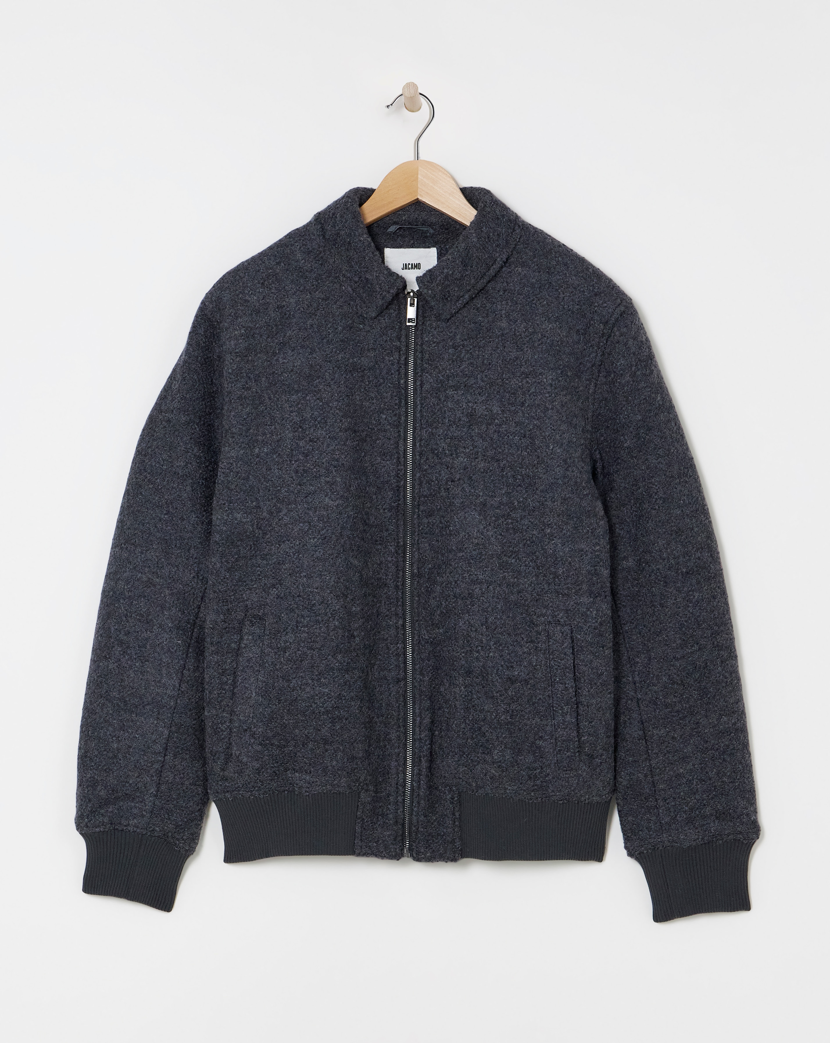 Wool Boucle Varsity Bomber