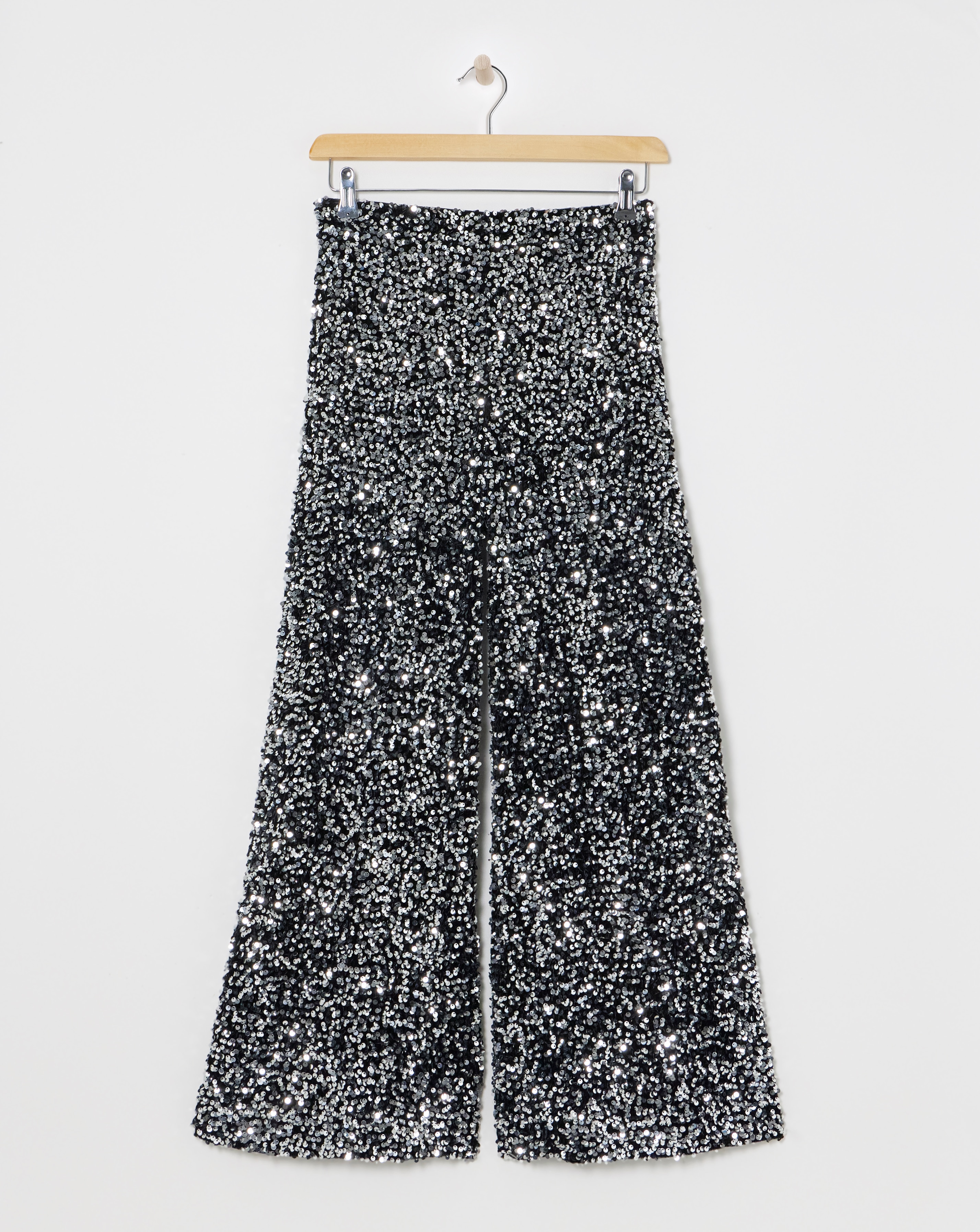 Wide Leg Sequin Trousers