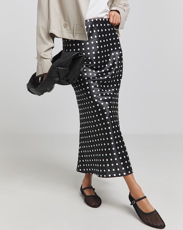 Simply Be Polka Dot Satin Midaxi Skirt