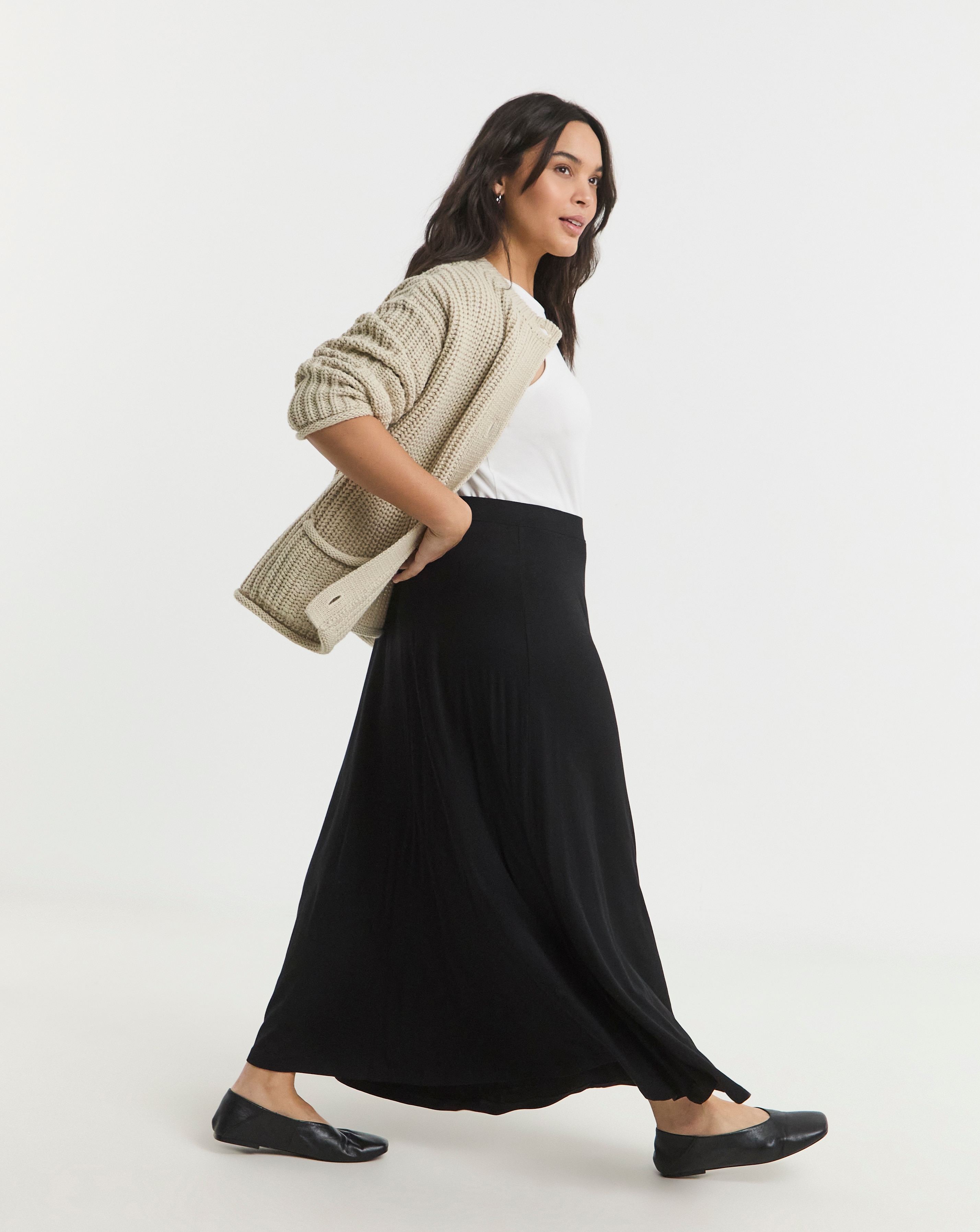 Simply Be Full Jersey Midaxi Skirt