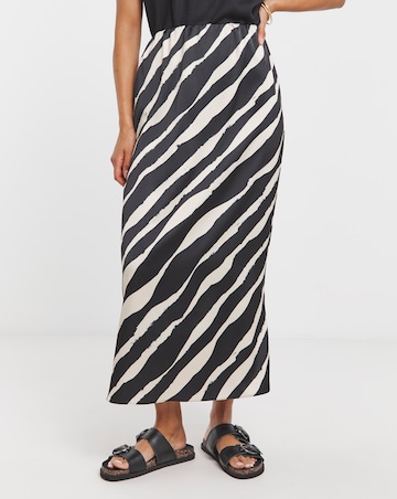 Simply Be Stripe Satin Maxi Skirt