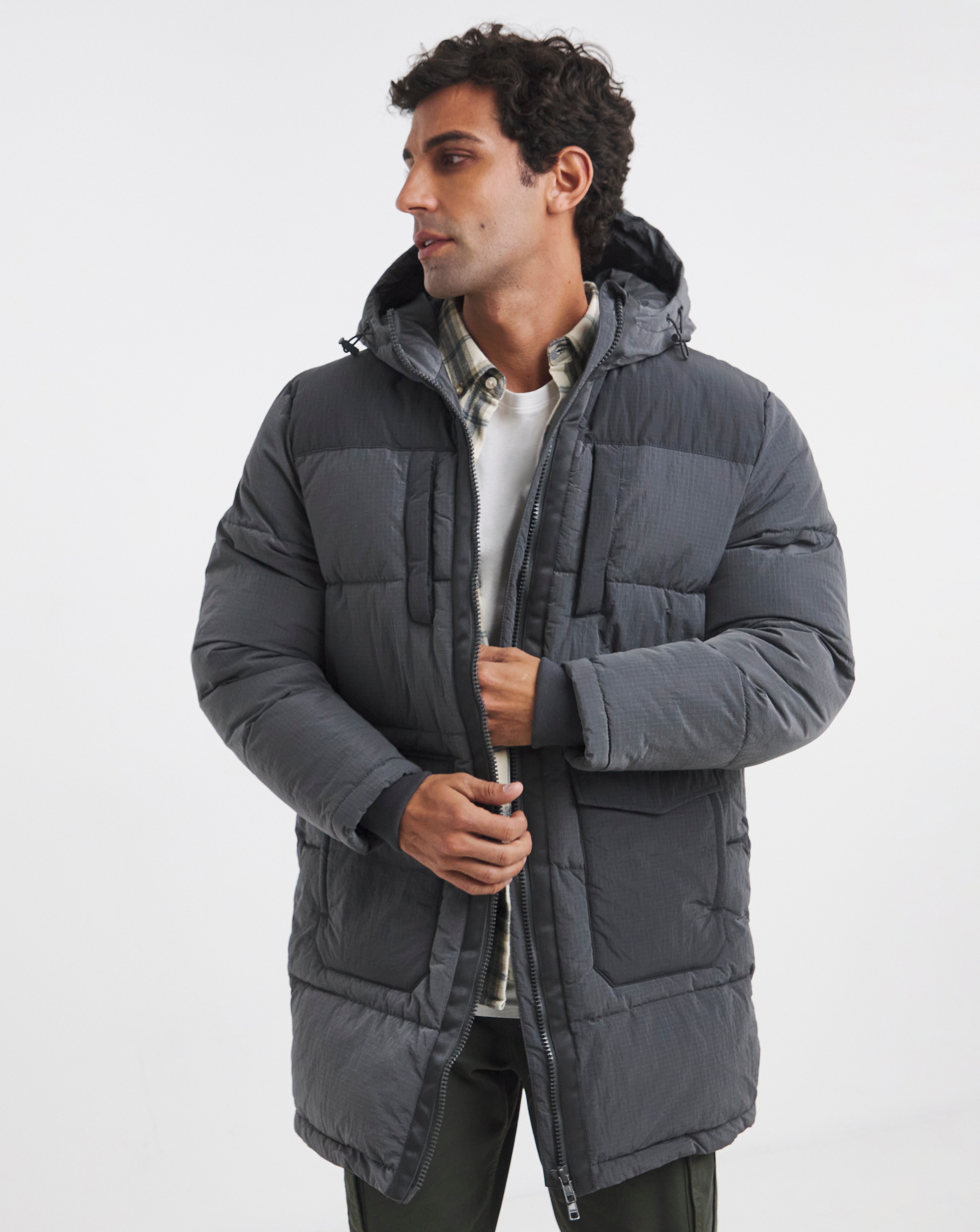 Ripstop Padded Mid Length Coat