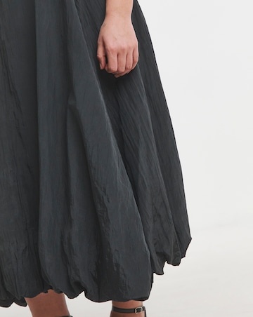 Simply Be Black Textured Bubble Hem Midaxi Skirt