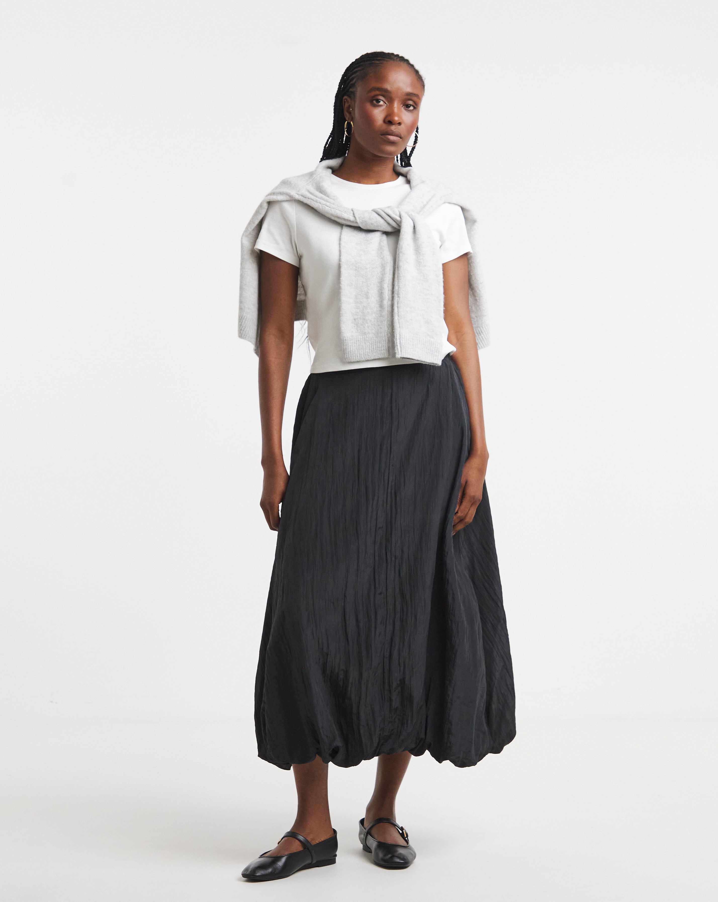 Bubble Hem Midaxi Skirt