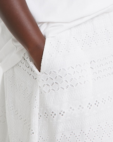 Simply Be White Boho Broderie Full Midaxi Skirt