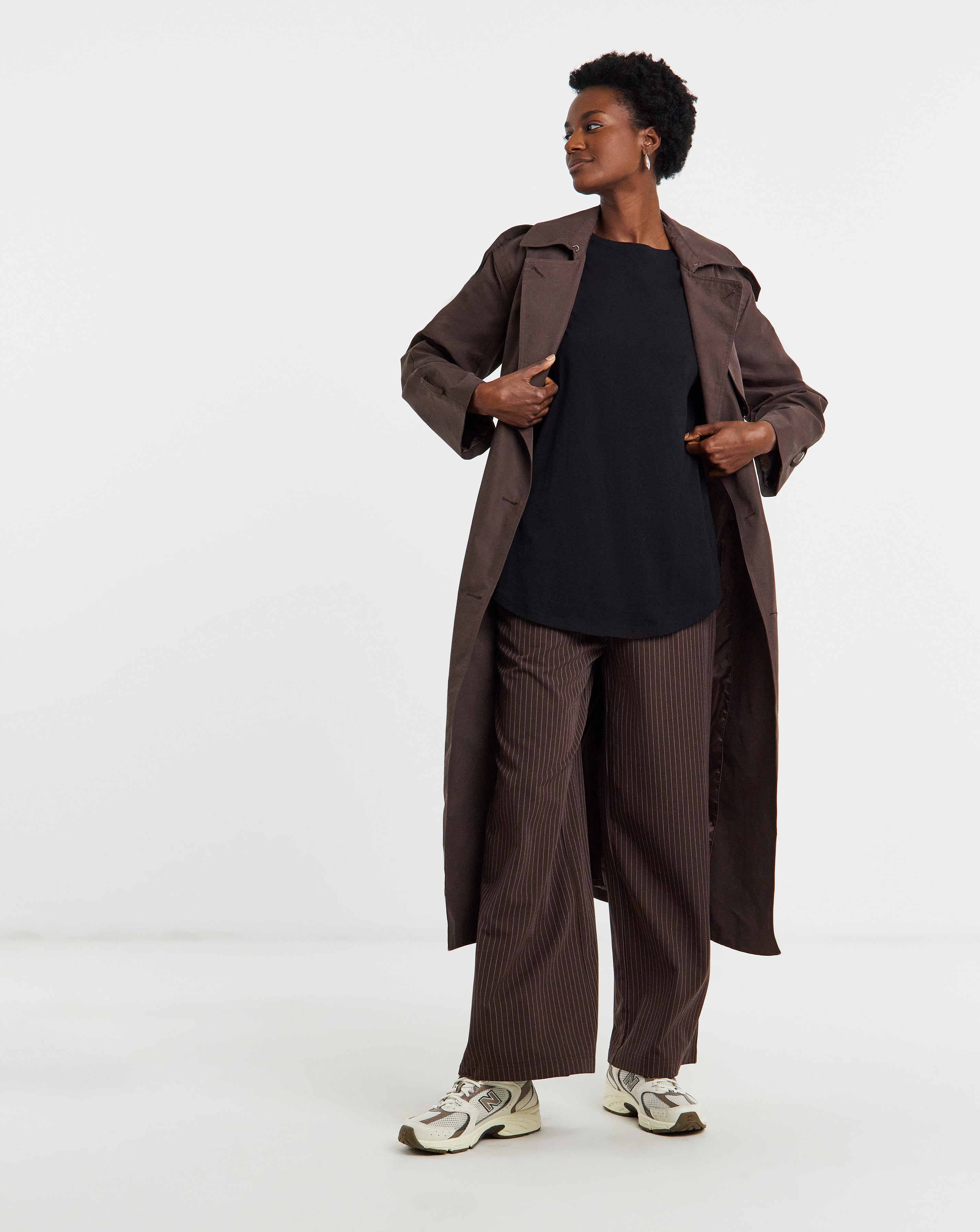 Longline Curved Hem 3/4 Sleeve Top