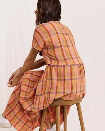 Julipa Tiered Check Midi Dress