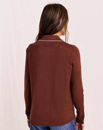 Julipa Petite Scallop Trim Button Down Cardigan