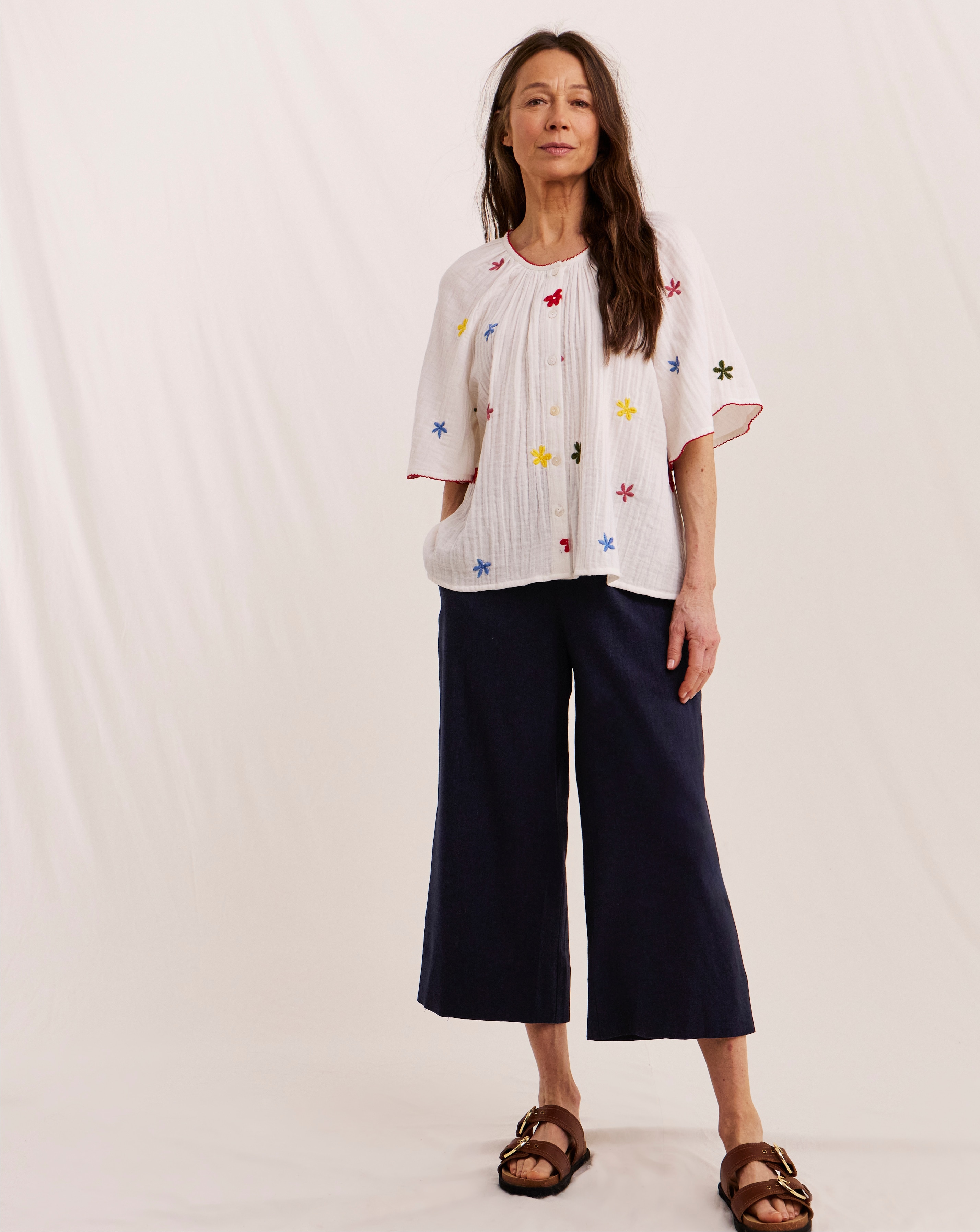 New In - Julipa Petite Cropped Linen Trousers
