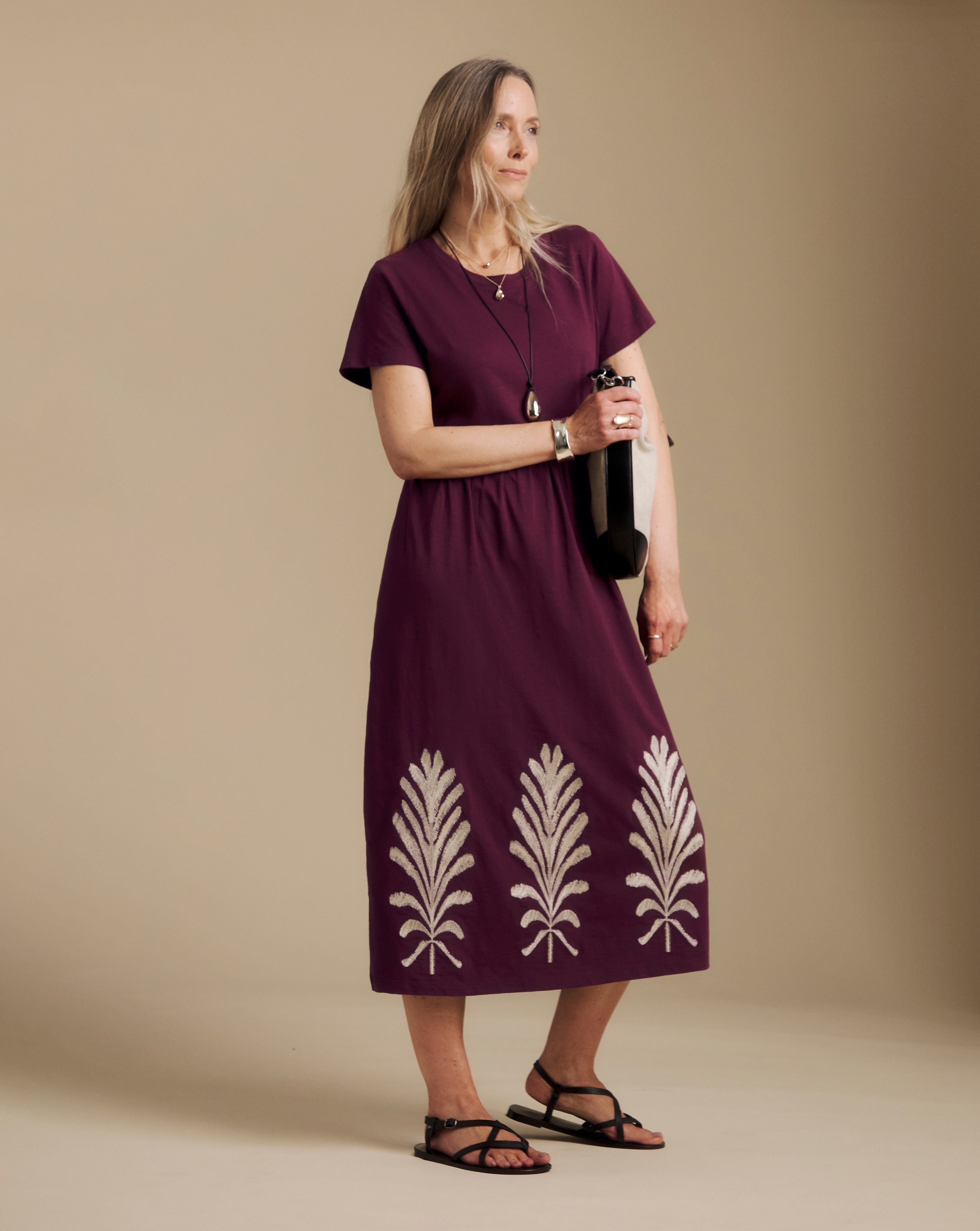 New In - Julipa Petite Embroidered Hem Midi Dress