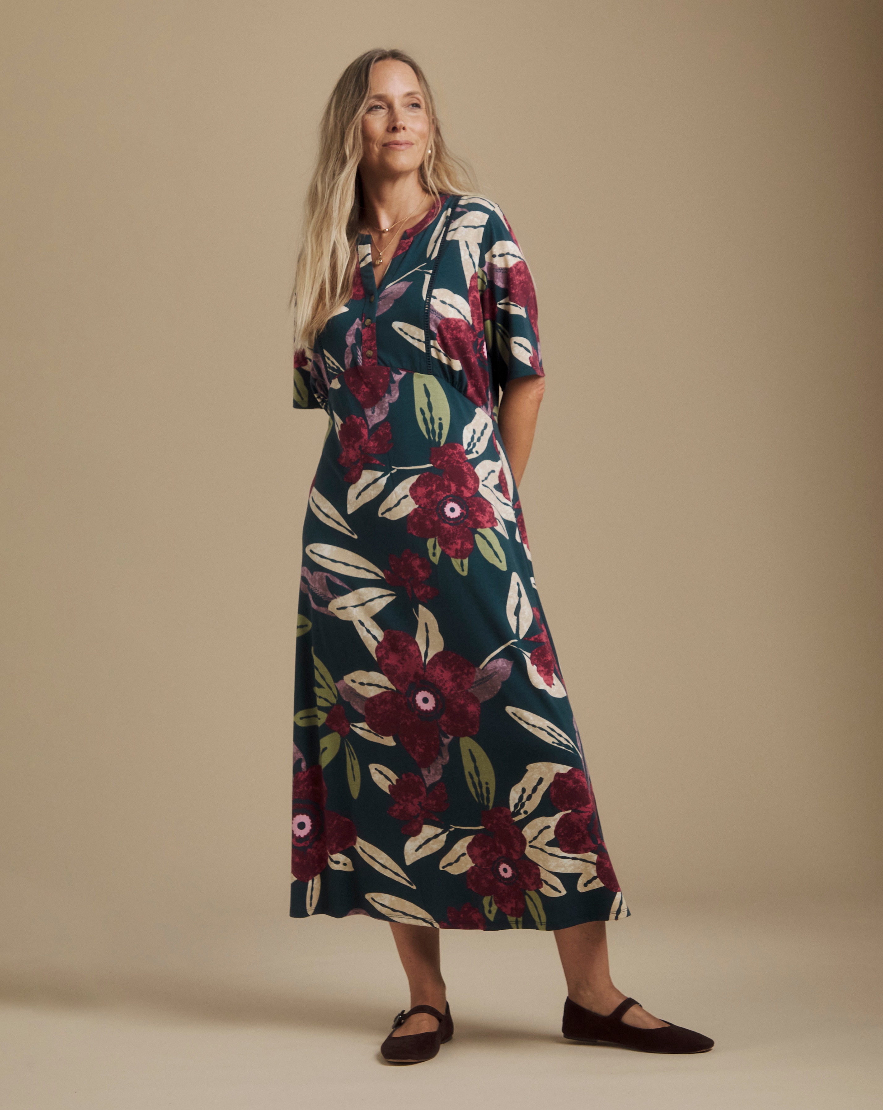 Julipa Petite Lace Jersey  Midi Dress