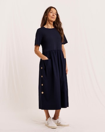 Julipa Petite Button Detail Midi Dress