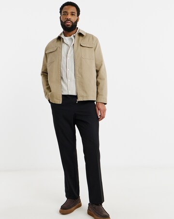 Cotton Twill Zip Harrington