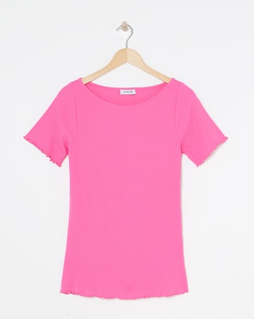 Pink Slash Neck Top
