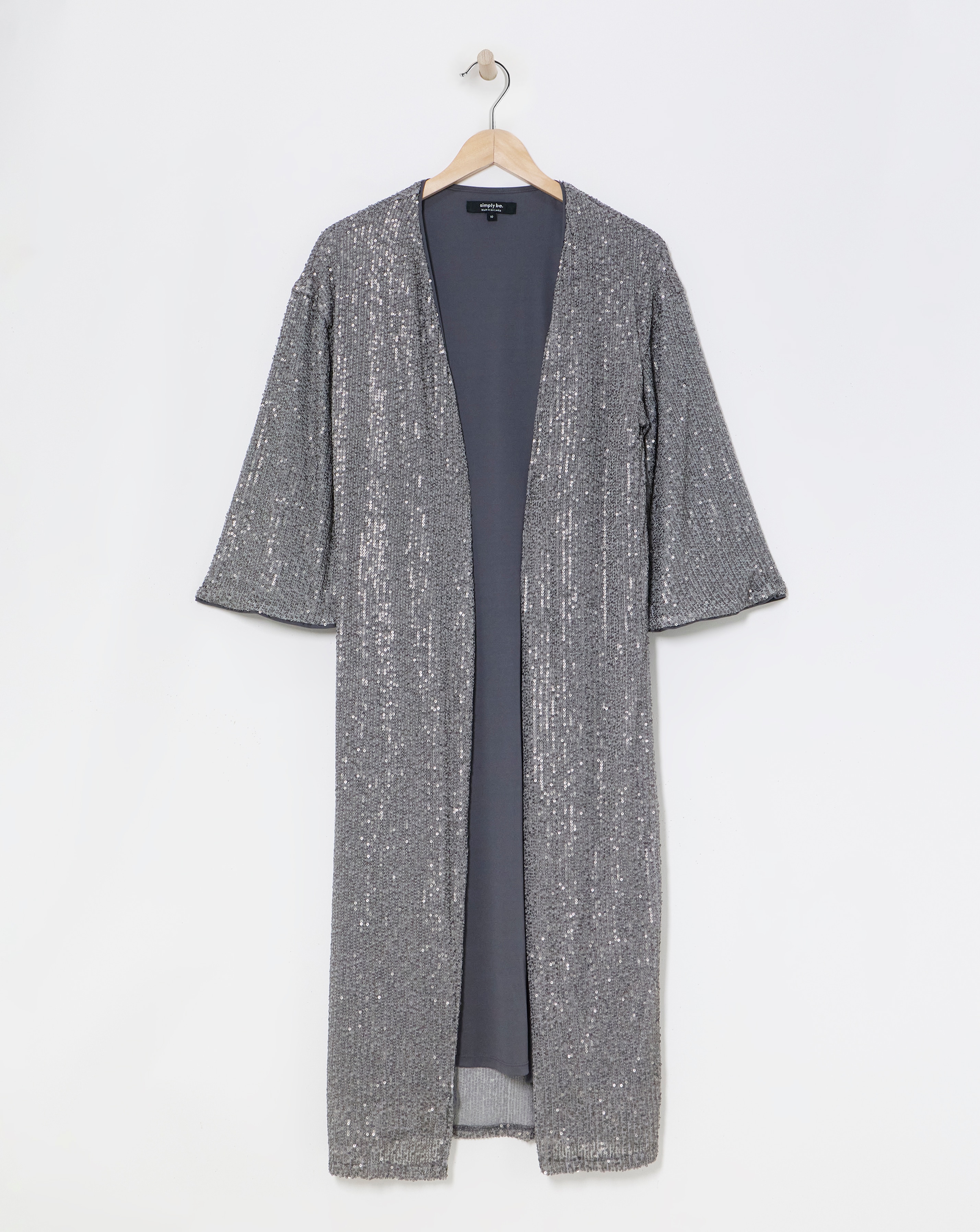 Gunmetal Sequin Kimono
