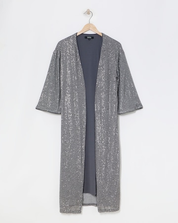 Gunmetal Sequin Kimono
