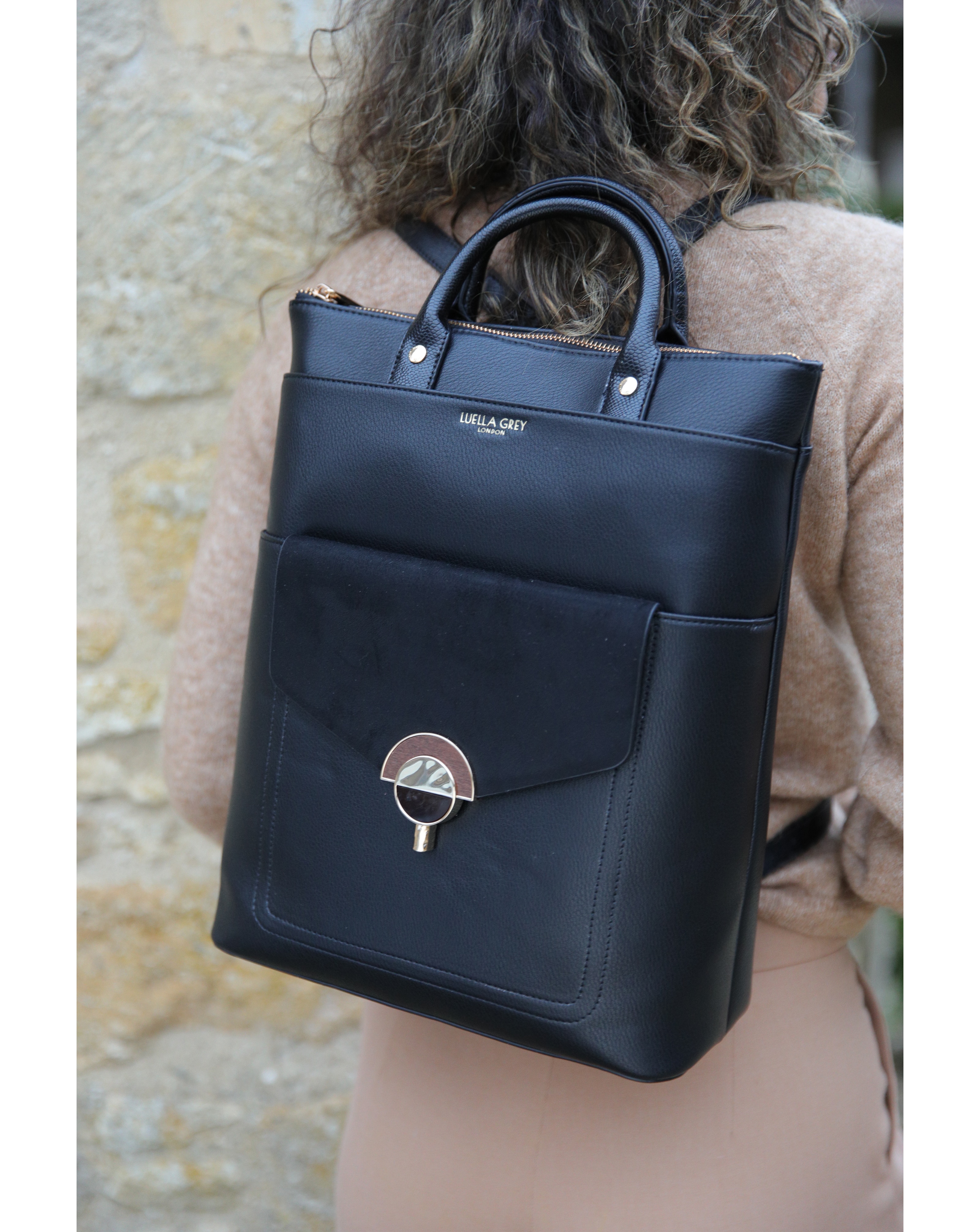 Luella Grey Sally Black Laptop Backpack