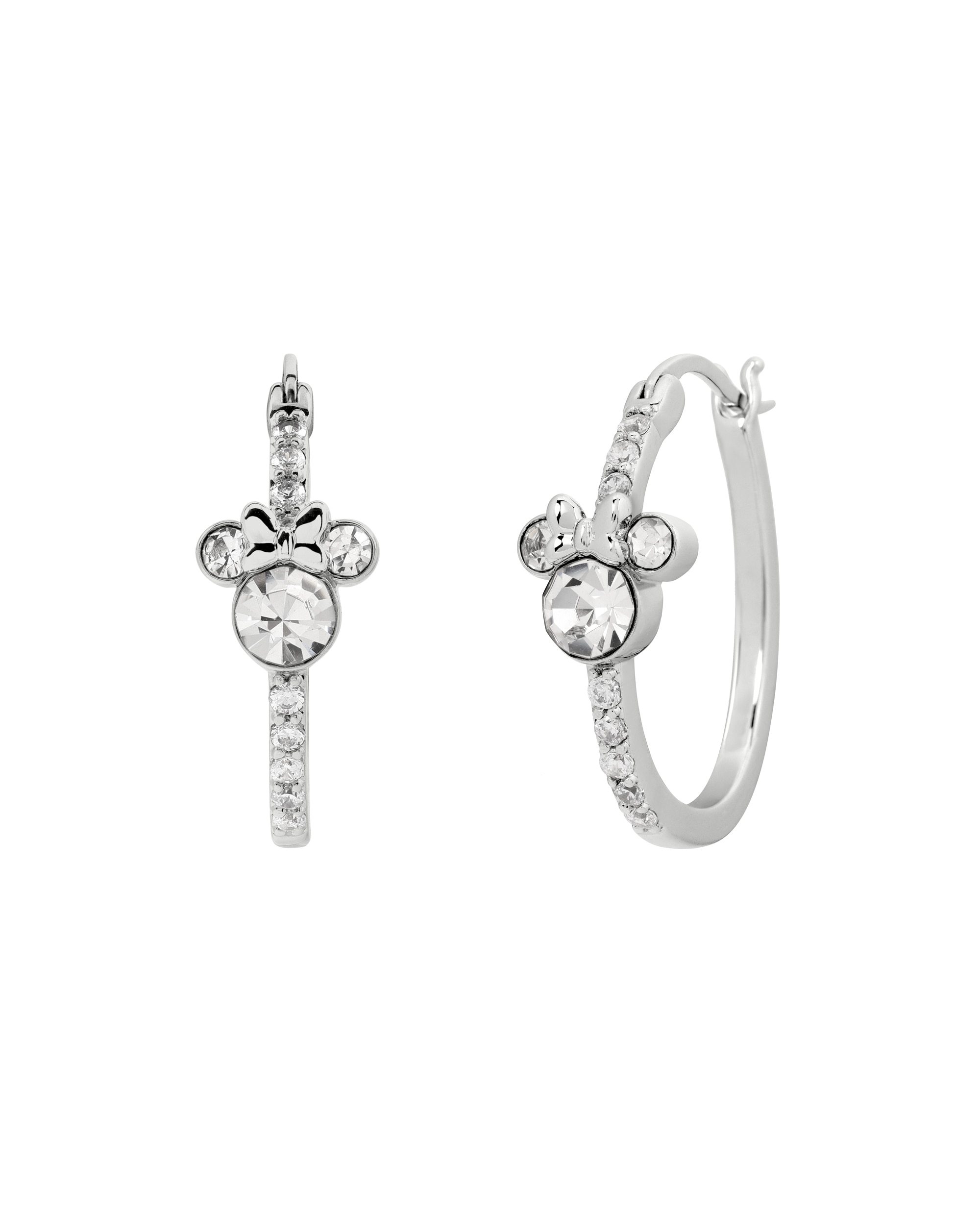 Minnie Mouse Silver Hoop Earrings