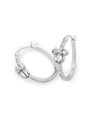 Minnie Mouse Silver Hoop Earrings