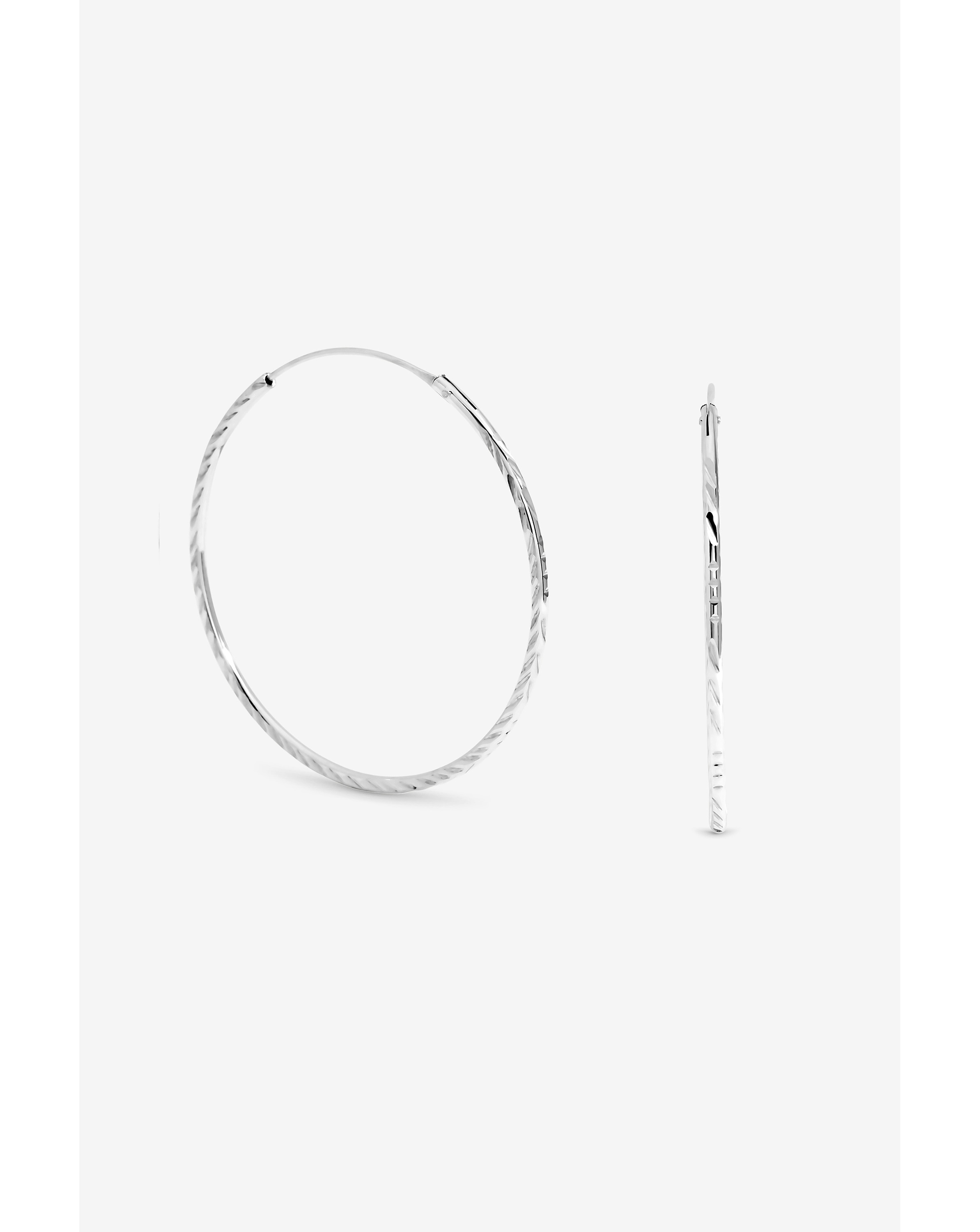 Sterling Silver 925 40mm Sleeper Hoops