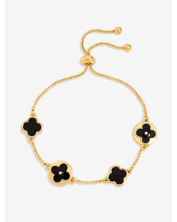 Mood Gold & Jet Clover Toggle Bracelet