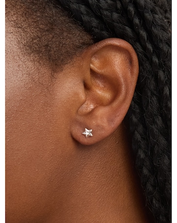 Simply Silver Sterling Silver 925 Mini Polished Star Stud Earrings