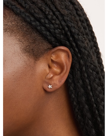 Simply Silver Sterling Silver 925 Mini Polished Star Stud Earrings