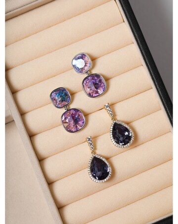 Jon Richard Gold Plated and Tanzanite Pear Drop Earrings