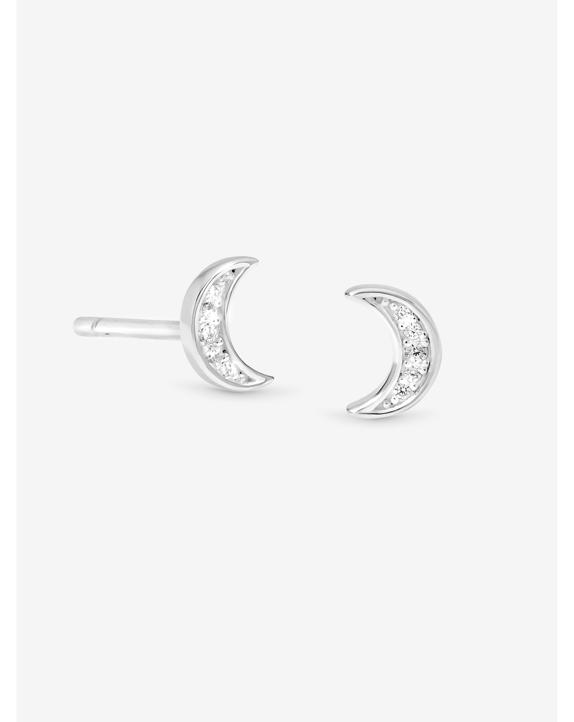 Sterling Silver 925 Mini Crescent Studs