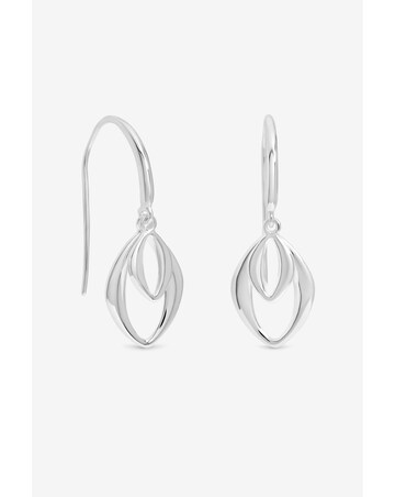 Simply Silver Sterling Silver 925 Polished Double Open Fishhook Earrings