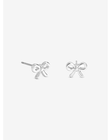 Simply Silver Sterling Silver 925 Polished Bow Earrings - Gift Sleeve