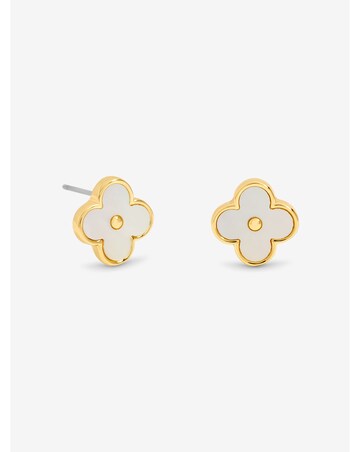 Jon Richard 18K Gold Plated and Mother of Pearl Clover Earrings - Hanging Heart