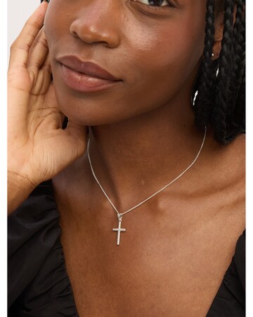 Simply Silver Sterling Silver 925 Polished Ridged Cross Pendant