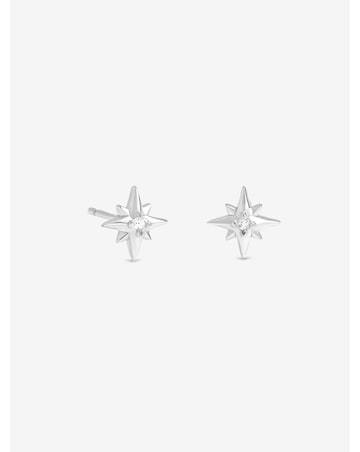 Simply Silver Sterling Silver 925 Cubic Zirconia Star Earrings - Gift Sleeve