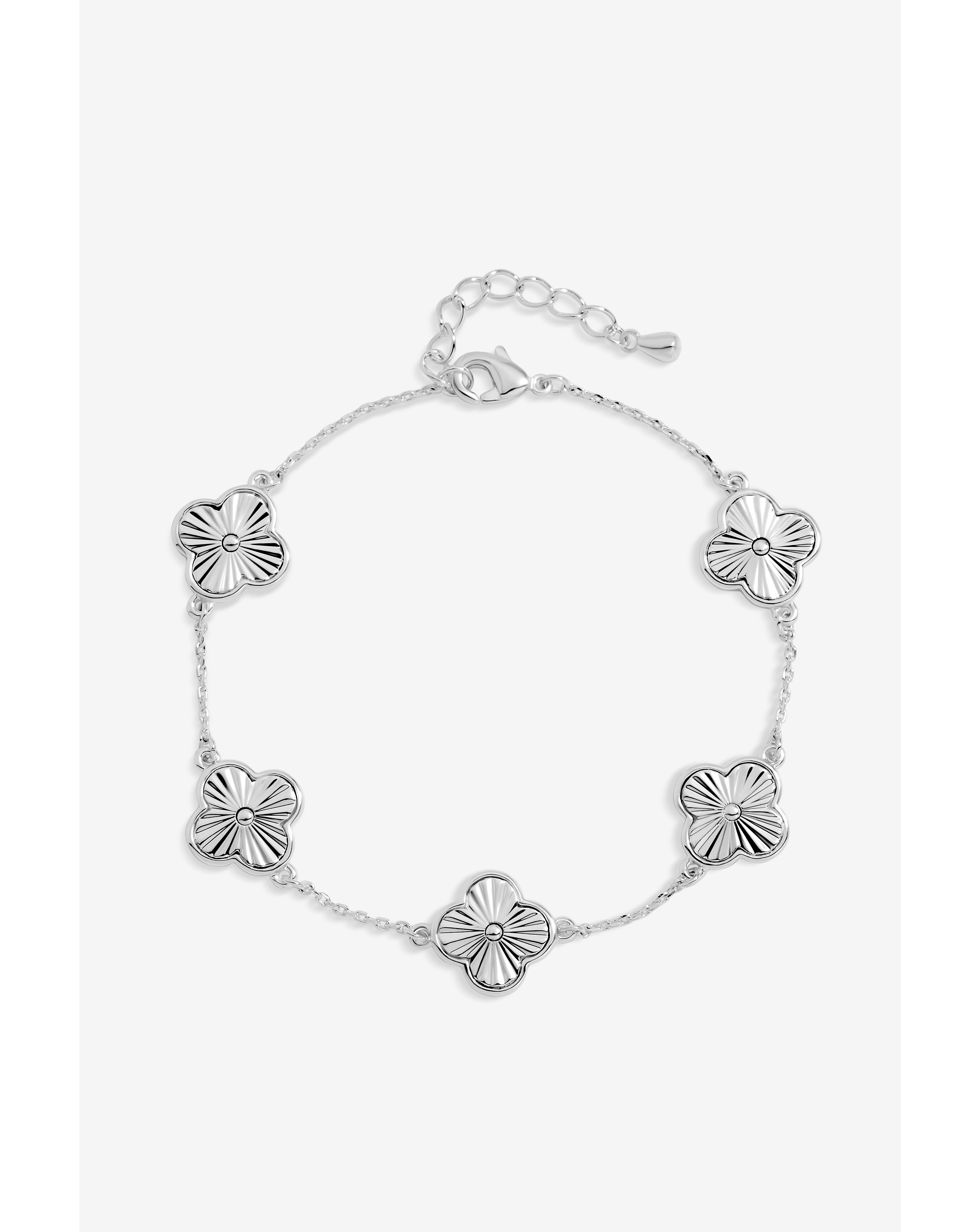 Silver Plated Clover Bracelet