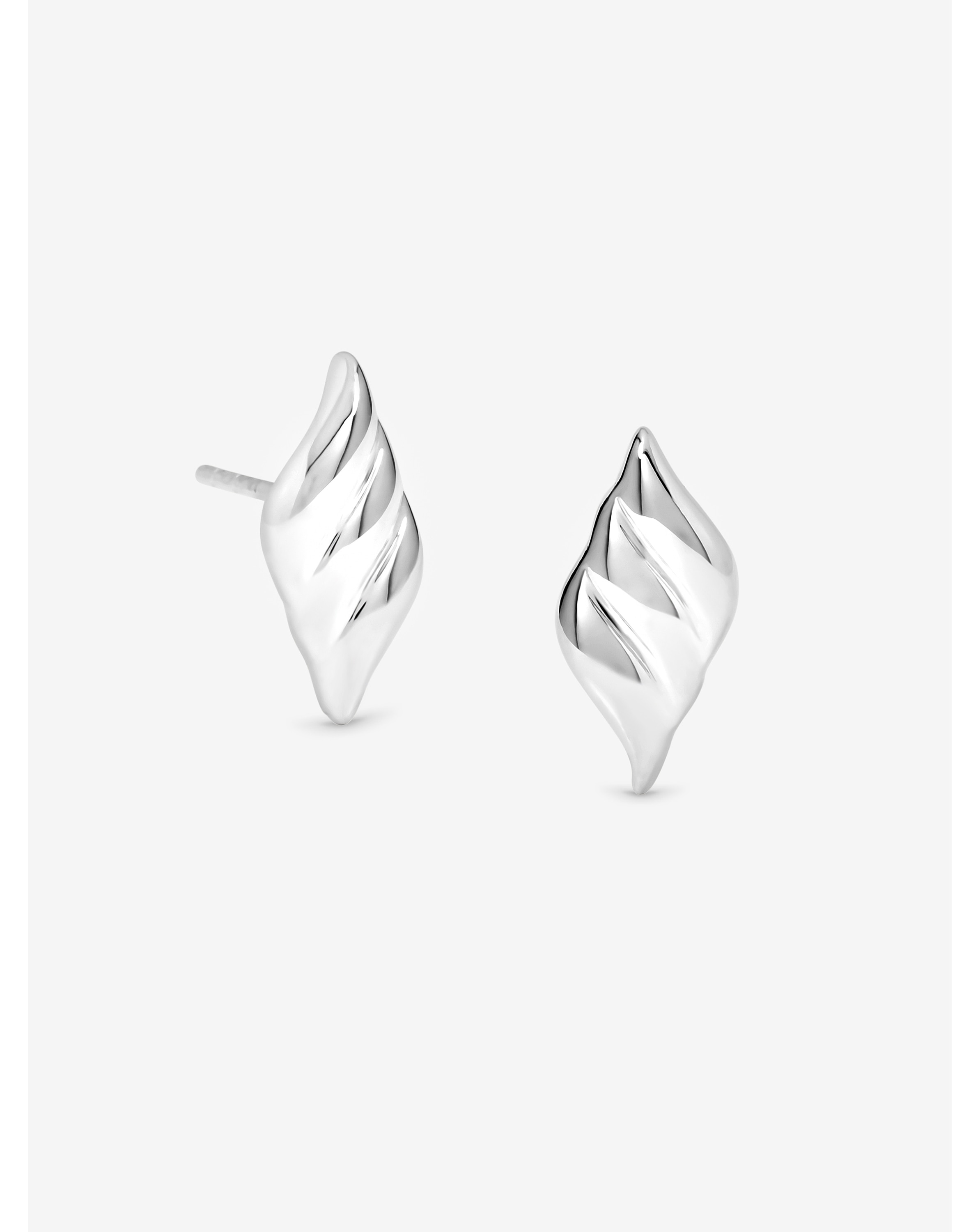 Sterling Silver 925 Triple Wave Studs