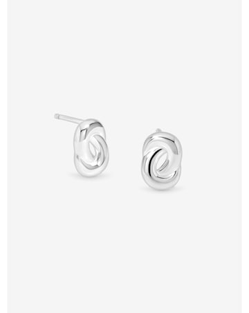Simply Silver Sterling Silver 925 Polished Fluid Knot Stud Earrings