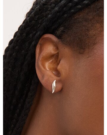 Simply Silver Sterling Silver 925 Polished Wave Stud Earrings