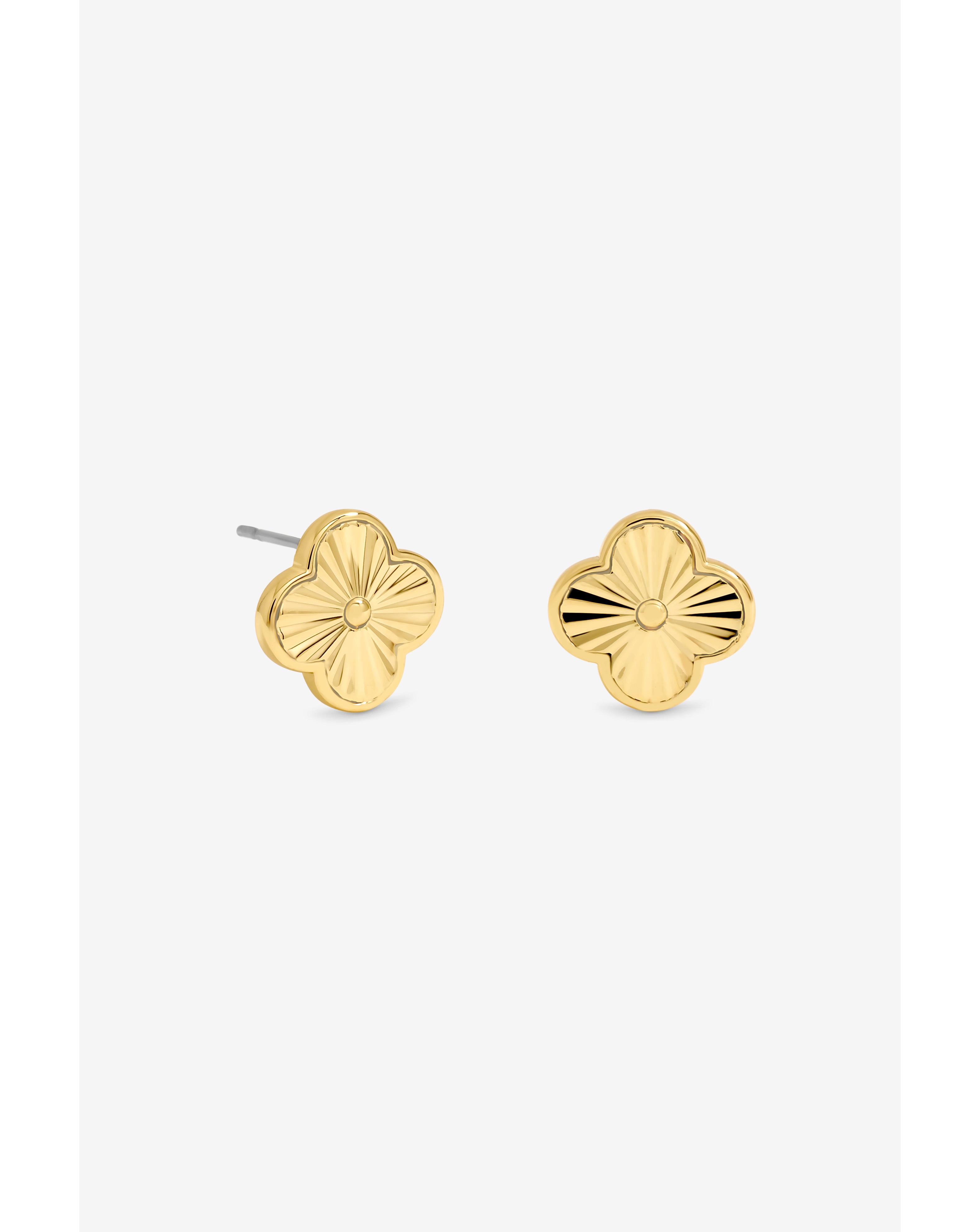 14K Gold Plated Clover Earrings