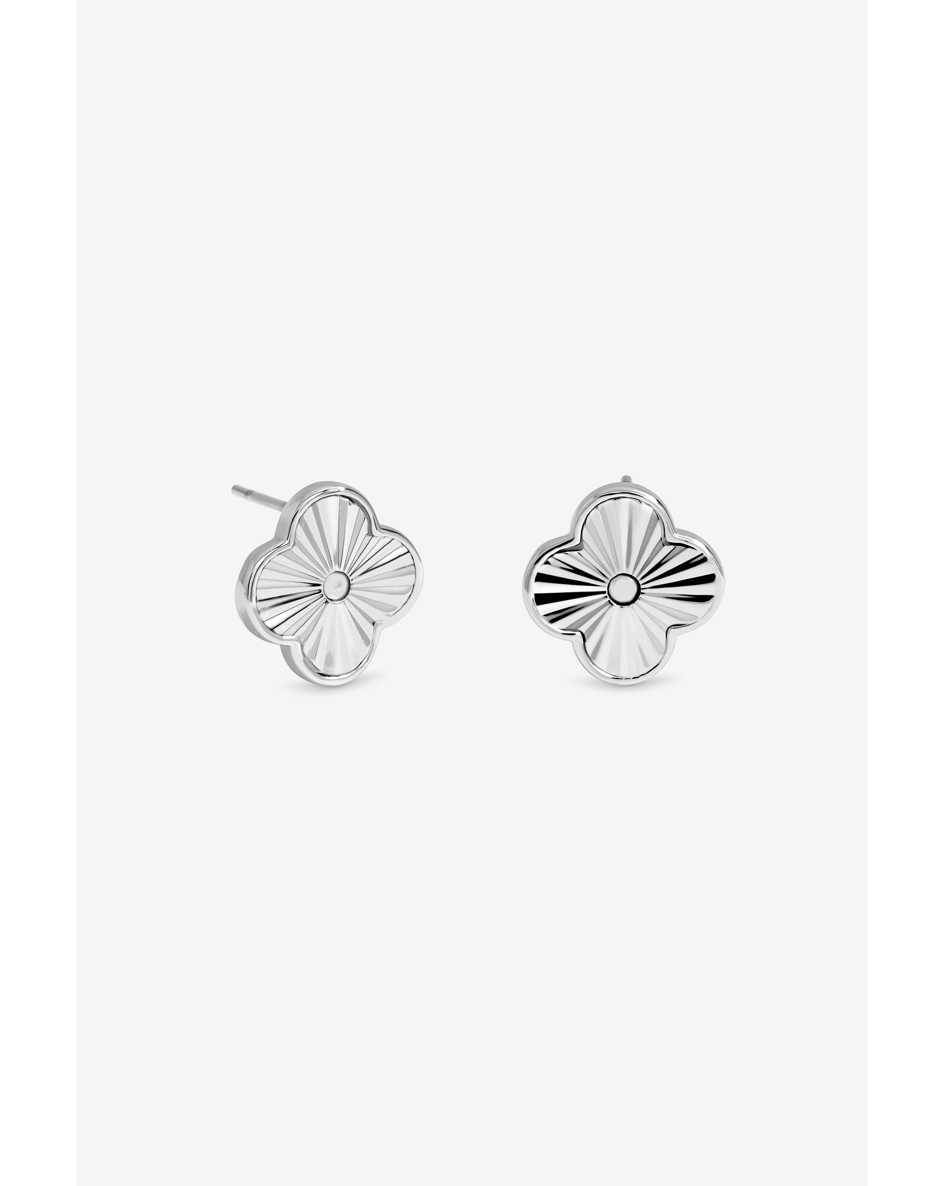 Silver Plated Clover Earrings