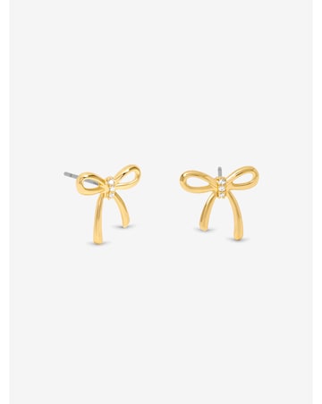 Jon Richard 18K Gold Plated Bow Earrings - Hanging Heart