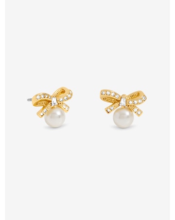 Jon Richard 18K Gold Plated Bow and Pearl Earrings - Gift Cracker